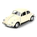 Vintage Beetle Diecast Pull Back Car Model Toy White