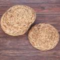 6pack Round for Dining Table, 7.8 Inch Straw Braided Placemat