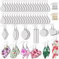 52 Pieces Sublimation Blank Earrings, Unfinished Heat Earring Pendant
