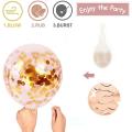 Rose Gold Confetti Latex Balloons, 50 Pack 12 Inch Balloons for Party