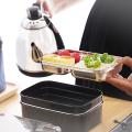 304 Stainless Steel Stackable Compartment Lunch/snack Box Black