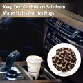 6 Packs 2.56 Inch Leopard Car Coasters,car Cup Pad for Car Kitchen