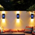 4pcs Outdoor Waterproof Wall Lamp Solar Street Light Warm Light
