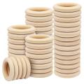 100pcs Natural Wood Rings for Crafts 55mm Lace Rings for Diy Crafts