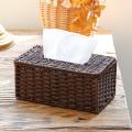 Paper Rope Tissue Box Vintage Napkin Holder Case Clutter Storage-a