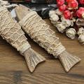 Retro Old Wall Hanging Ornaments Wooden Antique Carved Fish Skewers