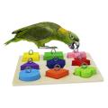 Training Toy Parrot Educational Toys Parrot Wooden Block Puzzle Toy
