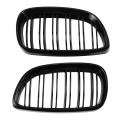 2pcs Front Bumper Kidney Sport Grill Grille for Bmw(bright Black)