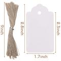 200pcs Paper Gift Tags with 200 Twine for Gifts Crafts White