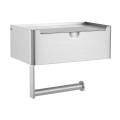 Toilet Paper Holder with Flushable Wipes Dispenser Silver