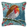 Latch Hook Pillow Kit Printed Bird Canvas Needlework Cushion Sets