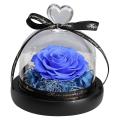 Eternal Flowers In Heart Glass Dome with Led Light for Women Girls 5