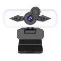 1080p Hd Webcam Autofocus with Ring Light Built-in Microphone Camera