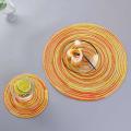 4pcs Placemats Satin Dyed Multi-color Dining Table Mats(orange)