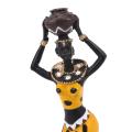 3pcs Retro Vase African Woman Exotic Resin Culture Figurines Yellow