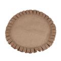 Rustic Farmhouse Burlap Round Placemats Set Of 4, 15 Inches Diameter