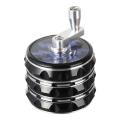 Hand Crank Grinder 2.5inch Aluminium with Clear Top Black Grinder