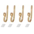 For Stockings,home Kitchen Hooks with Non-slip Stickers 4pcs - Gold