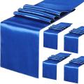 Set Of 5 Navy Blue Satin Table Runner 12x108 Inch Party Table Runner