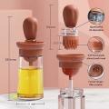 2 In 1 Olive Oil Dispenser Bottle with Brush,dropper,coffee Color