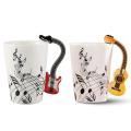 Guitar Ceramic Mug Coffee Tea Cups Red Guitar Black Free