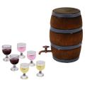 1:10 Mini Wooden Wine Barrel Drink Accessories for Traxxas,wine Red