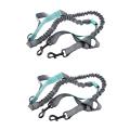 2x Hands Waist Dog Leash with Dual Bungees, for Up to 150 Lbs Dogs
