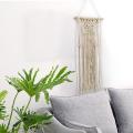 Hand Knotted Art Cotton Bohemian Tapestry with Tassel for Boho Home