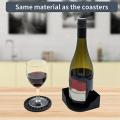 6 Pack Black Silicone Coasters, Coffee Table Wine Bottle Coasters