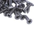 100x Stainless Steel Flat Head Self-tapping Screw 12x3mm Silver