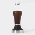 51mm Coffee Tamper Wooden Handle Tool with Stainless Steel Flat Base