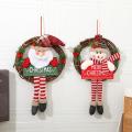 Rattan Garland Snowman Vine Ring Pendant Christmas Decorations B