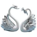 2 Pieces Of Swan Ornaments Figurines,wedding Christmas Decoration B