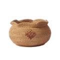 Rattan Storage Basket Hand-woven Rattan Woven Round Primary Color