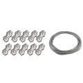 10 Pcs 3mm Duplex Clips Stainless Steel Wire Cable Rope Grips Clamps