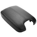 Center Console Lid Armrest Cover Synthetic Leather Plastic Black