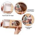 12pcs Christmas Cookie Box Kraft Paper for Packaging Cakes Pastries