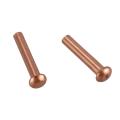 100 Pcs 5/64inch X 25/64inch Round Head Copper Solid Rivets Fasteners