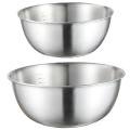 2pcs Stainless Steel Mixing Bowl with Scale Deep Mixing Egg Bowls