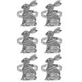 Easter Bunny Napkin Rings Rabbit Napkin Ring Holders Metal Set Of 6