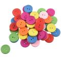 50pcs Mixed Round 2 Holes Wood Sewing Buttons 25mm(1") Dia