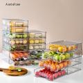 Refrigerator Food Storage Containers Cutout Handle Clear Pantry