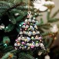 10 Pcs Christmas Tree Animal Wooden Pendant Family Ornaments Family,a