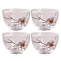 4pcs Japanese-style Tea Cup Heat-resistant Drinking Cup Plum Flower