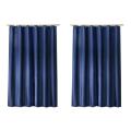 Dark Blue Thick Polyester Fabric Plain Shower Curtain 180 X 200cm