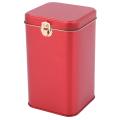 Metal Tea Cans High-grade Lock Tinplate Storage Box Tin Can Red