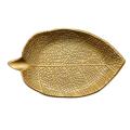 Nordic Decorative Tray Gold Leaf Shape Tray Jewelry Pallet (large)