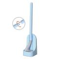 Golf Silicone Long Handled Toilet Tpr Brushes with Holder Set ,blue