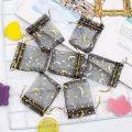 100 Pieces Moon Star Organza Jewelry Candy Bags, 2.7x3.5 Inch Black