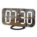 Digital Alarm Clock Large Mirrored Led Display,usb Charger, Black